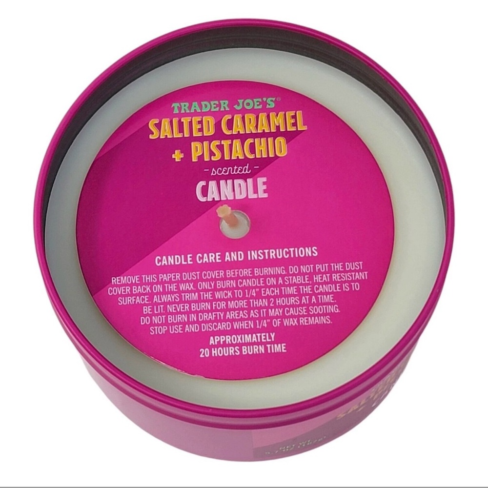 Trader Joes Brazil Nut Salted Caramel and Pistachio  Candle‎ 5.7 oz Clean NEW